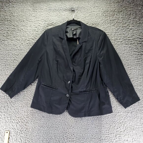 Lane Bryant Jacket Womens Size 20 Black Classic Style Stretch Cotton Blend Blaze - Picture 1 of 8